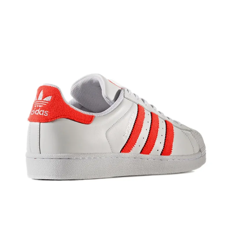 Adidas Originals SUPERSTAR Style Non-slip Lightweight Low-Top Skateboard Shoes Unisex Coral Orange-3