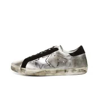 Golden Goose Super Star Skateboard Shoes Men Low Top Silver