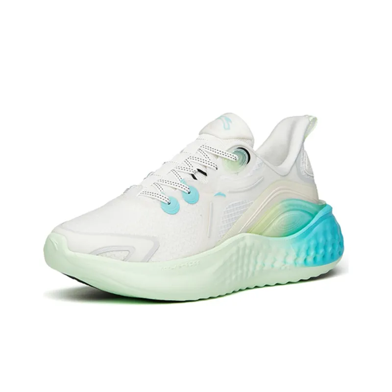 ANTA Running Collection Running Shoes Men Low Top Ivory White/Fluorescent Light Grass Green-2