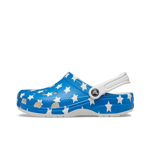 Crocs Usa Pattern Printing Lightweight Cozy Sandals Blue Red Women's