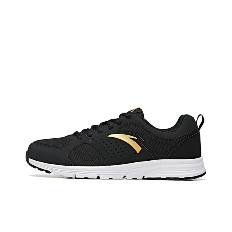 ANTA Running Shoes Men Low Top Black/Gold Belongs To Gold/White-0
