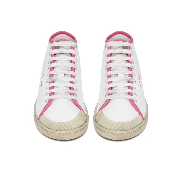 SAINT LAURENT Logo Mid Top Sneakers Women's-2