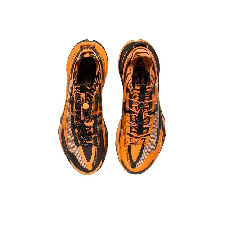 LiNing CF Tracing Hiking Cushioning, Slip Resistant, And Abrasion Resistant Low Top Casual Shoes Men's Black Orange-3