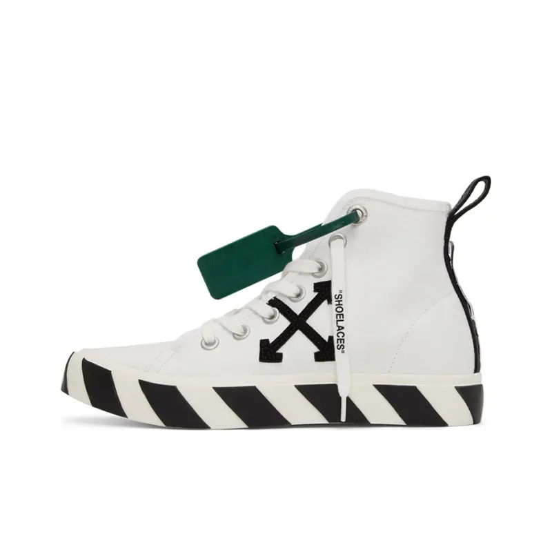 OFF WHITE Vulc Mid Canvas White Black-0
