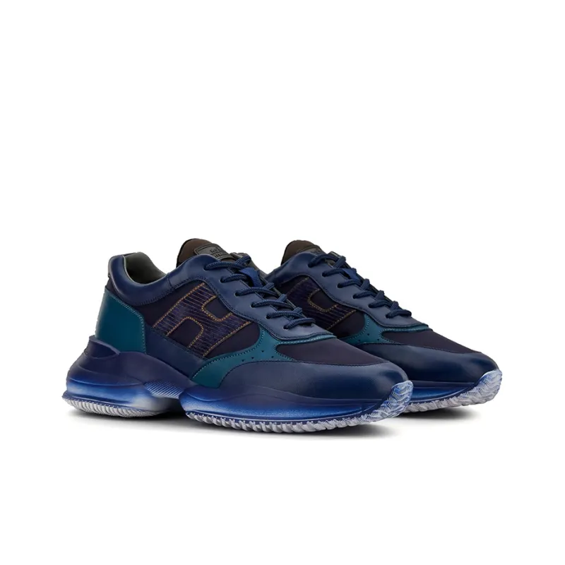 HOGAN Interaction Collection Low Top Athletic Shoes Men's Blue-2