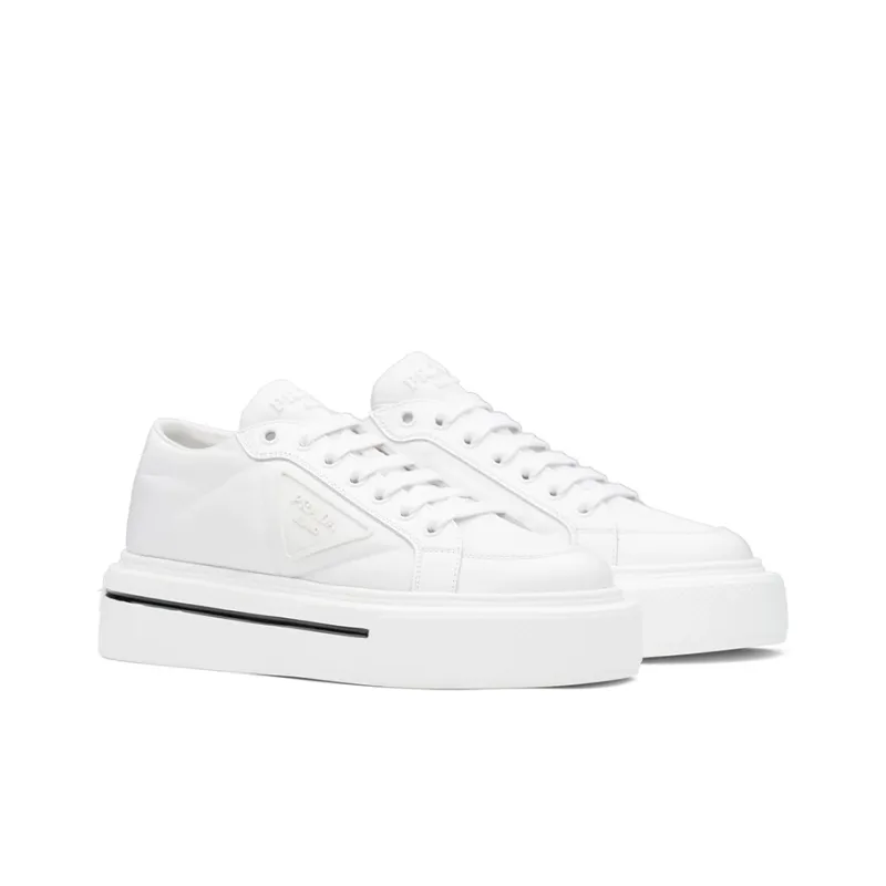 PRADA Macro Low Top Stylish Skateboarding Shoes Women's White-2