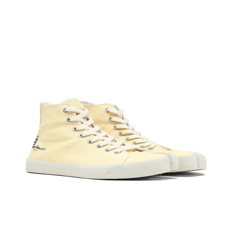 Maison Margiela Tabi High Top Canvas Shoes Men's Light Yellow-1