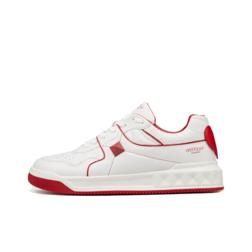 Valentino One Stud GARAVANI Amore Low Top Stylish Skateboarding Shoes Men's White