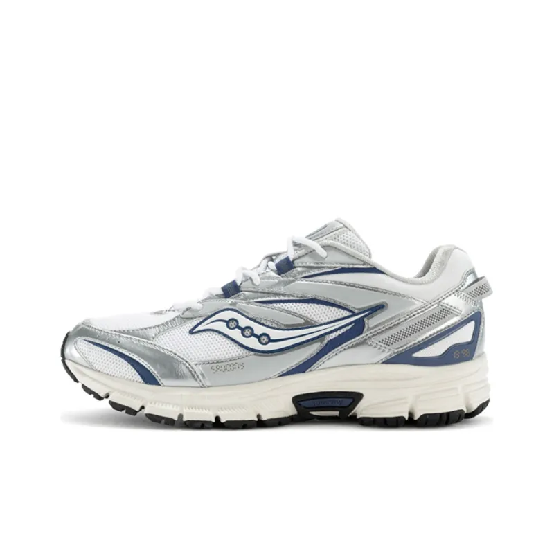 Saucony Cohesion 2K Cushioning Anti Slip Wear Resistant Breathability Low Top Casual Running Shoes Unisex White Silver-0