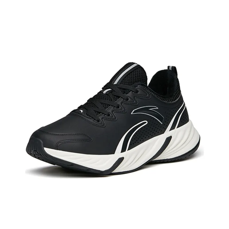 Anta Running Collection Lightweight Cushioning Low Top Running Shoes Women's Black Fleece Lined-2