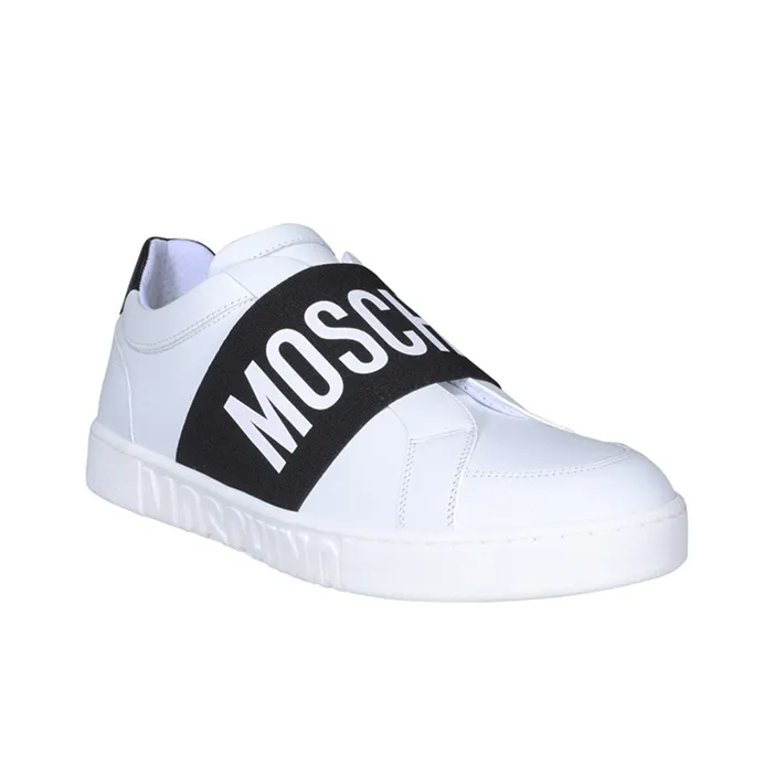 MOSCHINO Low Top Stylish Skateboarding Shoes Men's White-2