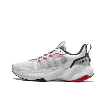 BTS x FILA Cushioning, Slip Resistant, Abrasion Resistant Coverage Mid Top Casual Running Shoes Unisex White Silver Red