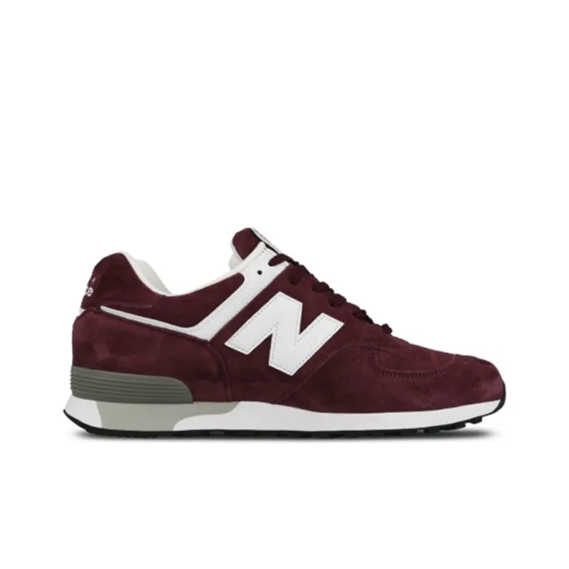 New Balance NB 576 Wear-Resistant Low-Top Marathon Running Shoes Men's Burgundy Made In UK-1