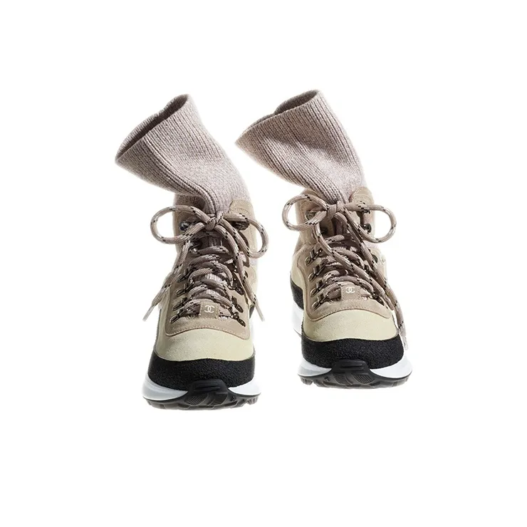 CHANEL High Top Casual Shoes Women's Black-2