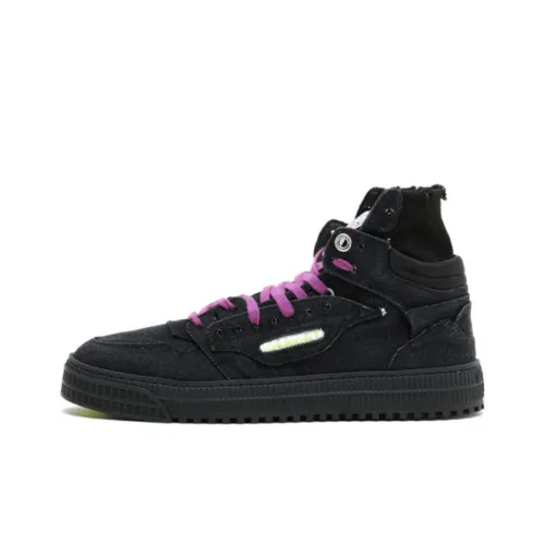 OFF-WHITE Off-Court Skateboard Shoes Men High-Top Black/Purple