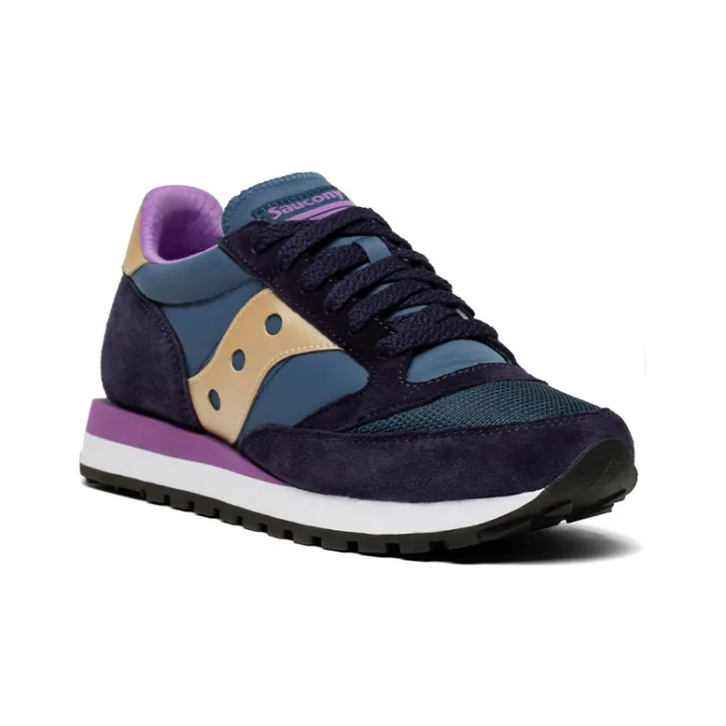 Saucony Jazz Series Running Shoes Women's Low Top Blue/Purple/White/Gold-2