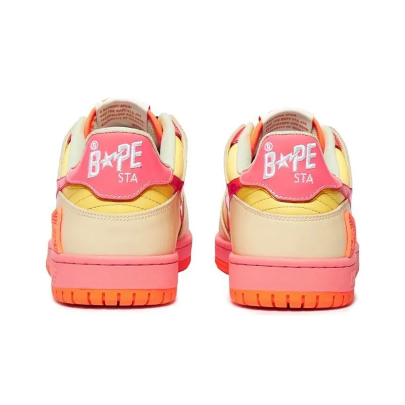A BATHING APE SK8 STA Stylish Skateboarding Shoes Women's Orange Gradient-3