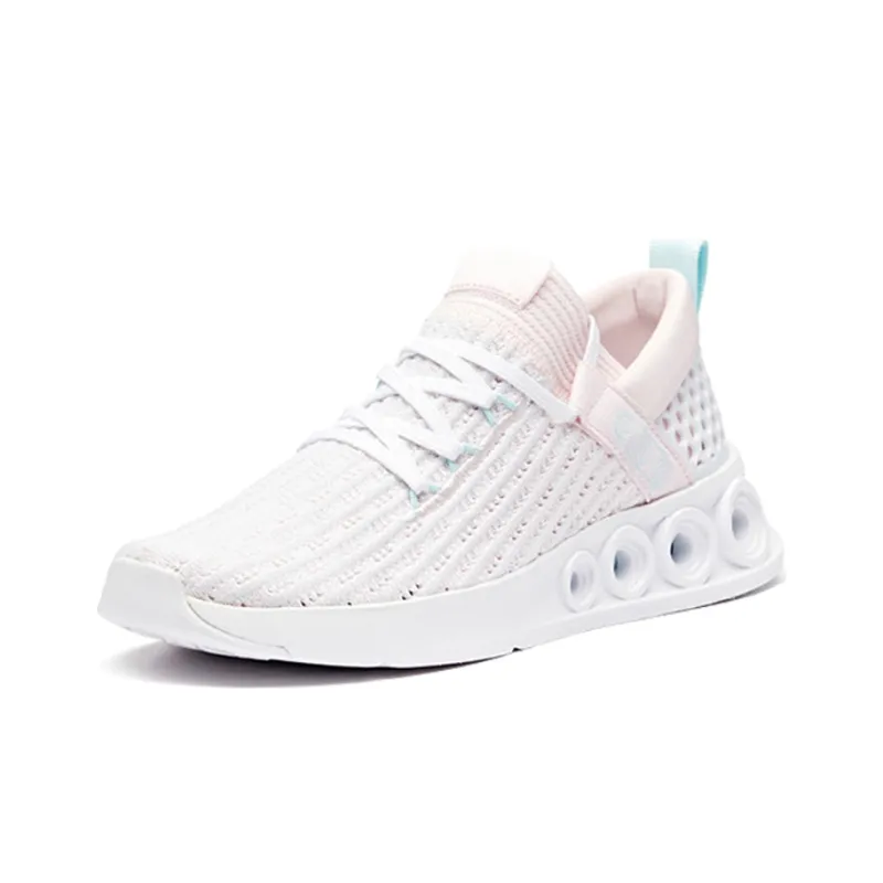 Anta Cushioning, Slip Resistant, And Abrasion Resistant Low Top Running Shoes Women's Pink Blue White-2