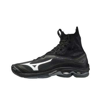 Mizuno Wave Lightning Neo Anti-Slip And Wear-Resistant Lightweight High-Top Running Shoes Unisex Black White