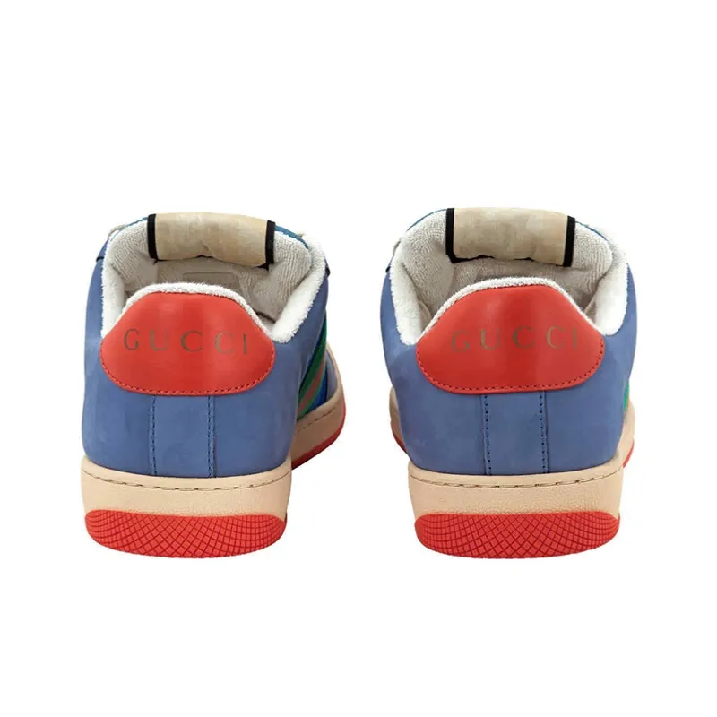 GUCCI Screener Dusty Shoes Stylish Skateboarding Shoes Men's Blue Red-2