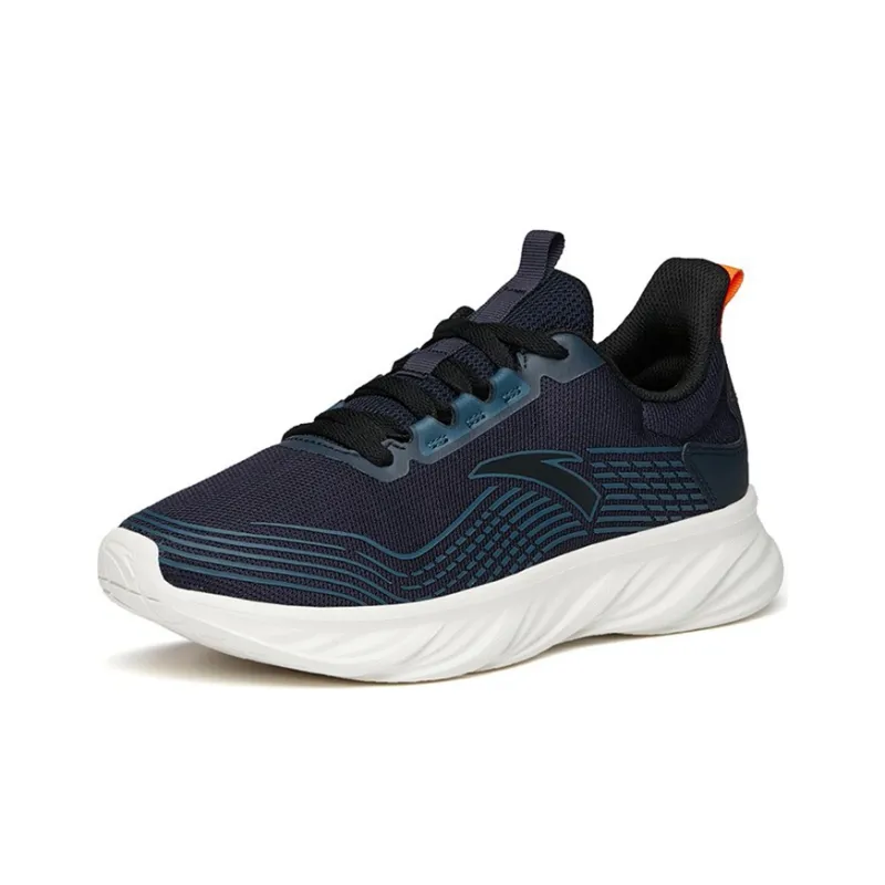 Anta Running Collection Cushioned Slip-Resistant Abrasion-Resistant Breathable Low-Top Running Shoes Men's Black Blue-1