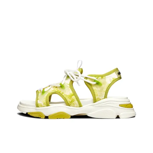 DIOR D-Connect Beach Sandals Women's Green Yellow