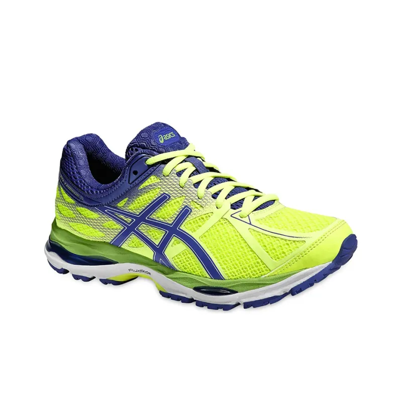 Asics Gel-Cumulus 17 Wear-Resistant Low-Top Running Shoes Women's Neon Yellow-1