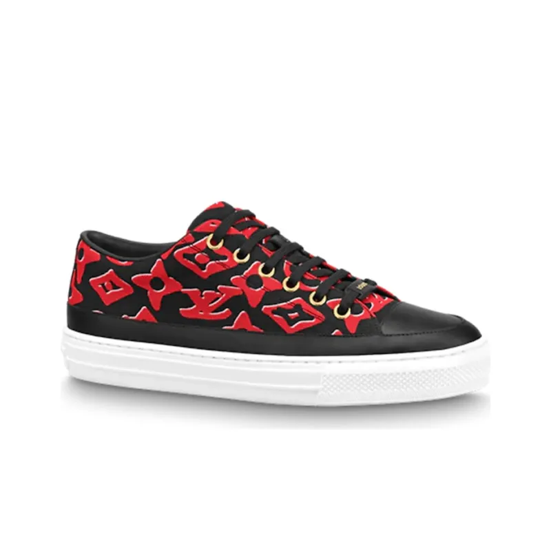 LOUIS VUITTON Stellar Stylish Skateboarding Shoes Women's Black Red-1