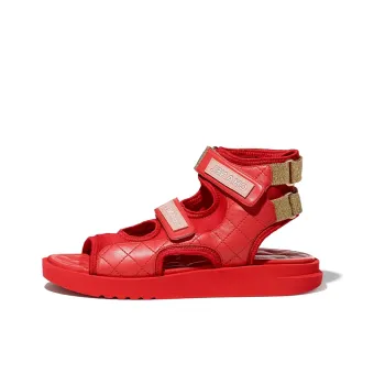 CHANEL Beach Sandals Women's Red/Dark Red/Light Pink