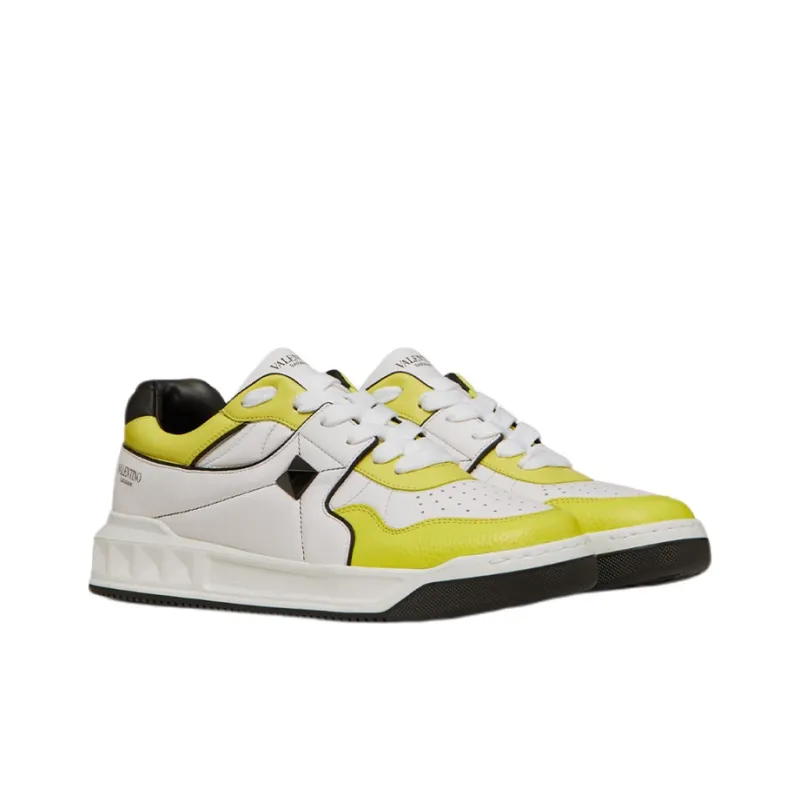Valentino One Stud Low 'White Yellow'-2