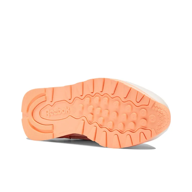 Reebok Classic Leather Running Shoes Women's Low-Top Coral Pink-4