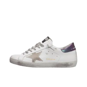 Golden Goose Super Star Low Top Stylish Skateboarding Shoes Men's White Blue Old fashioned