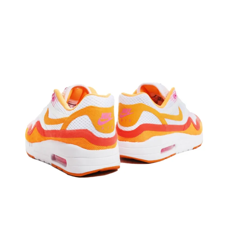 Nike Air Max 1 Cushioning Anti-Slip And Wear-Resistant Low-Top Running Shoes Women's White Orange-2