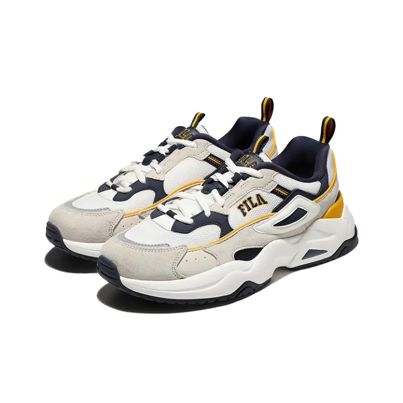 FILA Rayflide Cushioning Anti Slip And Wear Resistant Low Top Casual Shoes Unisex Blue Yellow Korean Style-2