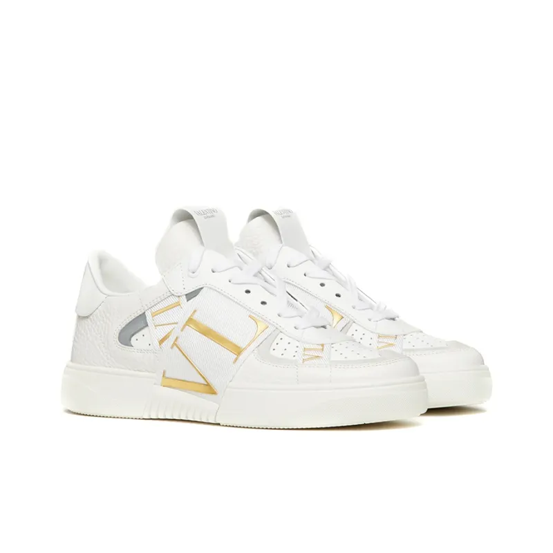 Valentino VL7N Low Top Stylish Skateboarding Shoes Women's White Gold-2