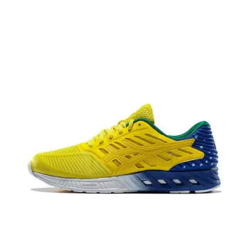 Asics Fuze Breathable Low-Top Running Shoes Unisex Yellow Blue/Green Multicolor