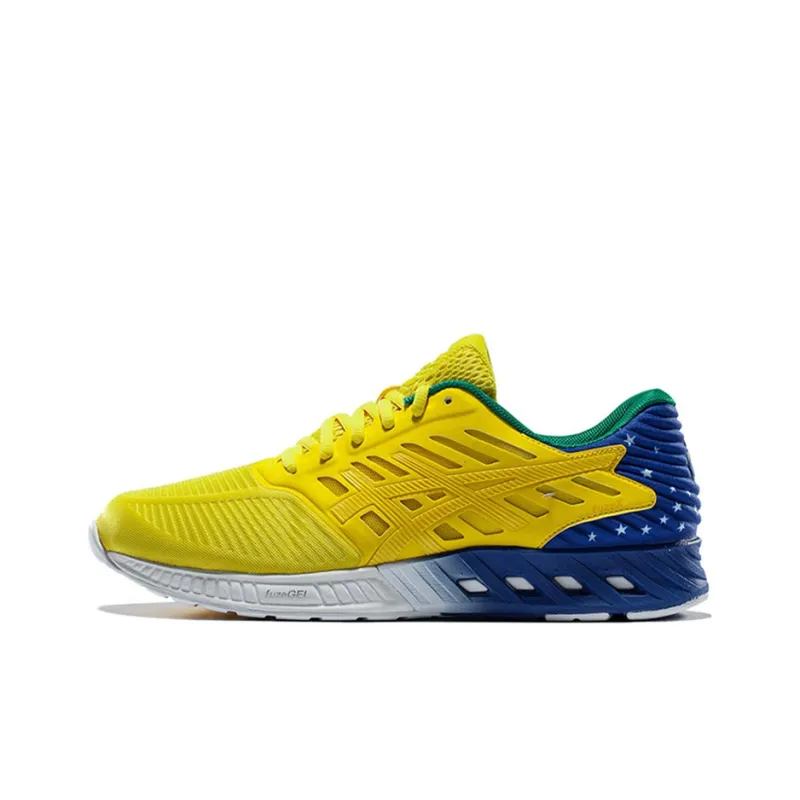 Asics Fuze Breathable Low-Top Running Shoes Unisex Yellow Blue/Green Multicolor-0
