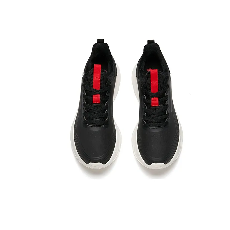 Anta Running Collection Durable Breathable Low-Top Running Shoes Men's Black White Fleece-Lined Comfortable-2
