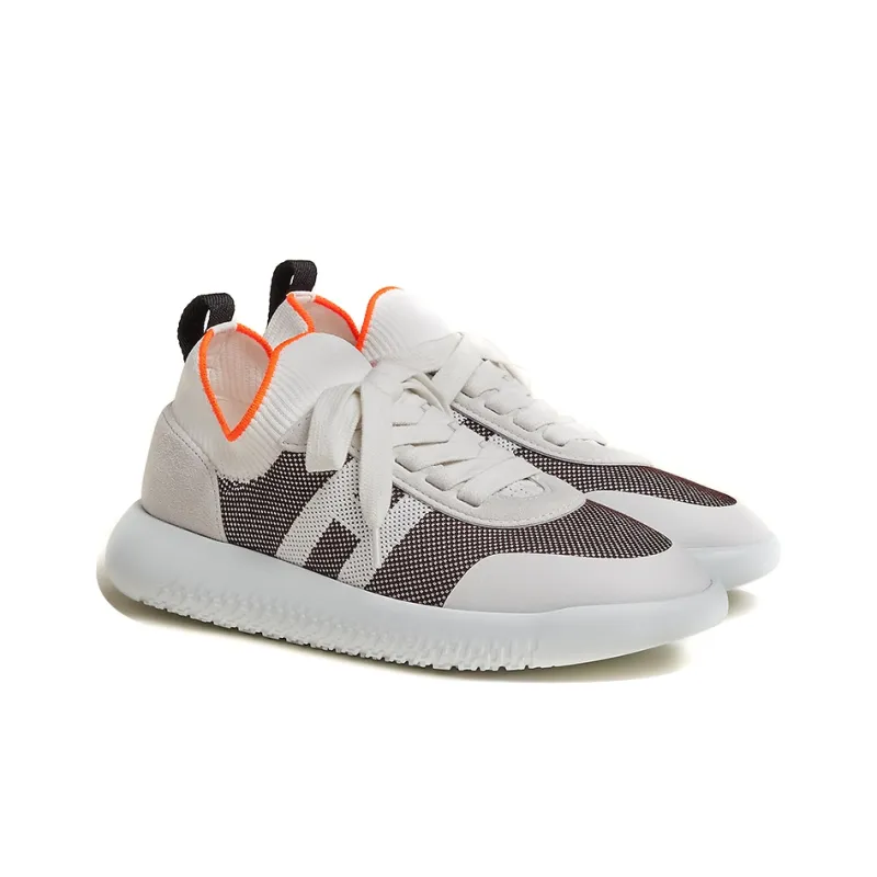 HERMES Crew Anti Slip Wear Resistant Low Top Casual Shoes Women's Gray White-3