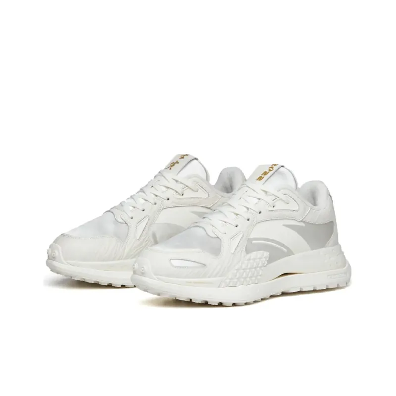 Anta Cushioning Anti Slip And Wear Resistant Low Top Running Shoes Women's Ivory White Trendy Casual Sleeping Dragon-2