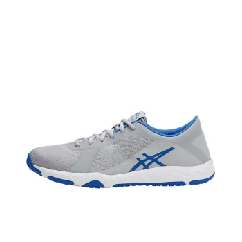 Asics Defiance X Anti-Slip And Wear-Resistant Breathable Low-Top Running Shoes Men's Gray Blue
