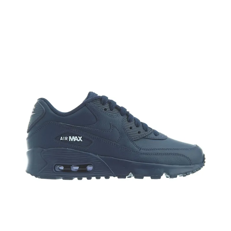 Nike Air Max 90 Cushioning Anti-Slip Wear-Resistant Breathable Lightweight Rebound Low-Top Running Shoes GS Marine Blue-1
