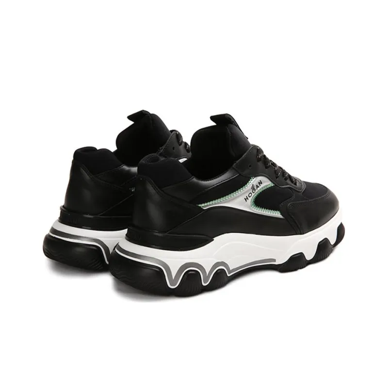 HOGAN Shock Absorbers With Slip Resistant And Abrasion Resistant Properties Low Top Running Shoes Women's Black-2