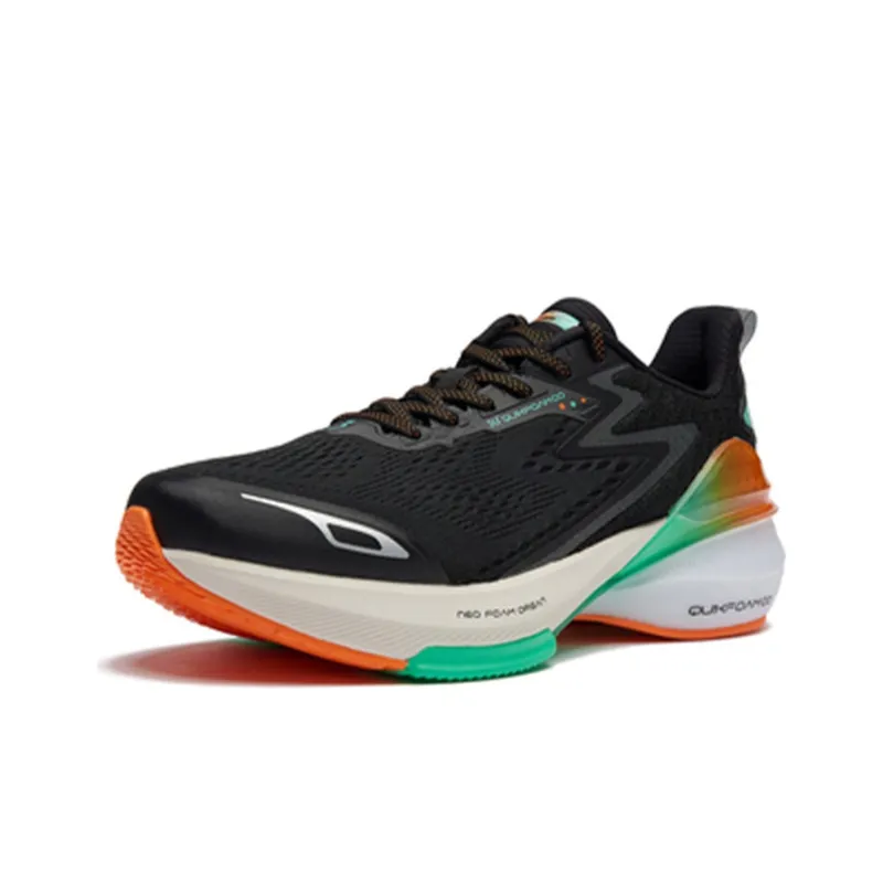 361° Cushioning Anti Slip And Wear Resistant Low Top Running Shoes Men's Black Green-1