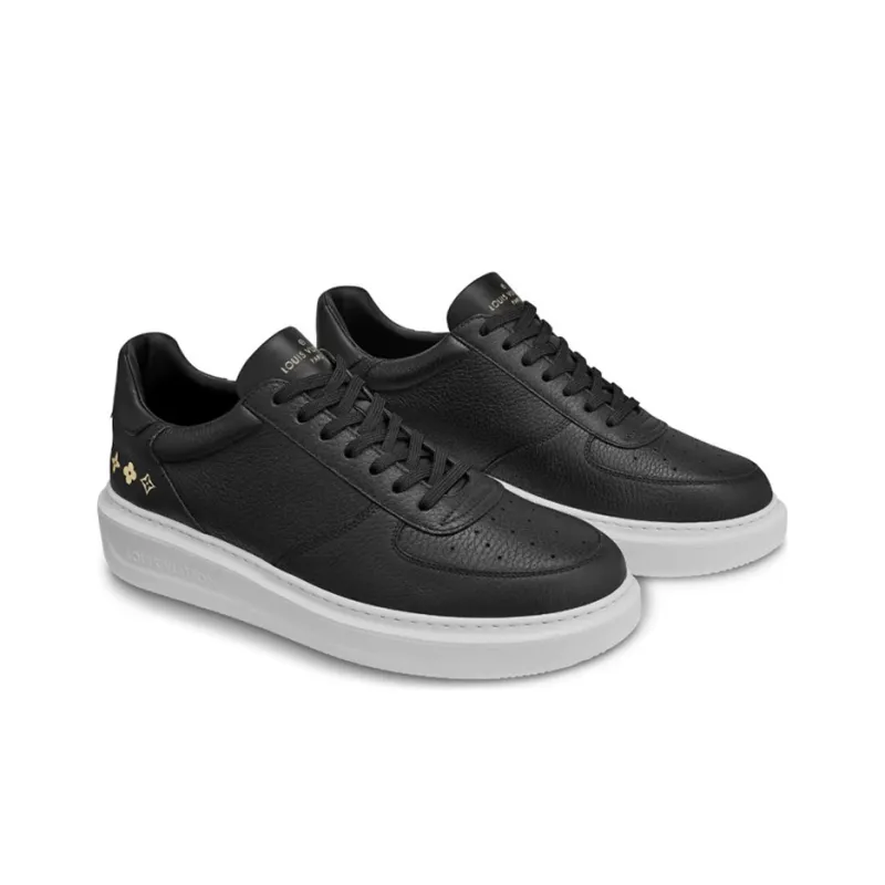 LOUIS VUITTON Beverly Hills Low Top Skateboard Shoes Men's Black-2