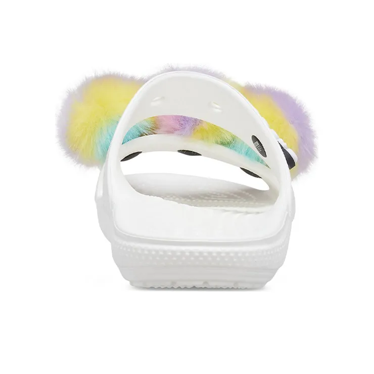 Crocs Classic Fur Sure 2 Straps Sandals 'White'-4