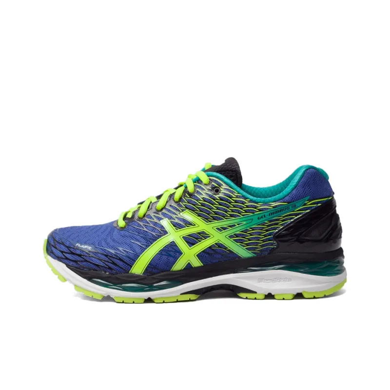Asics GEL-Nimbus 18 Wear-Resistant Low-Top Running Shoes Men's Blue Yellow-0