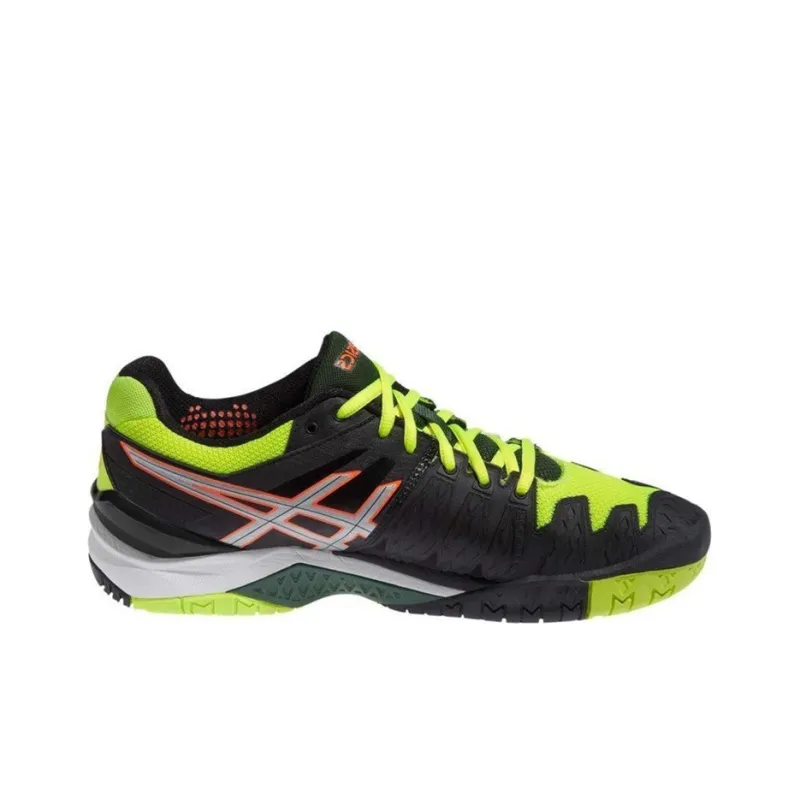 Asics Gel-Resolution 6 Wear-Resistant Low-Top Tennis Shoes Men's Black Yellow-1