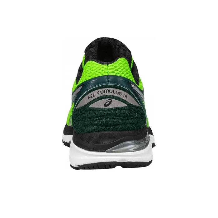 Asics Gel-Cumulus 18 Slip-Resistant Low-Top Running Shoes Men's Green Black-3