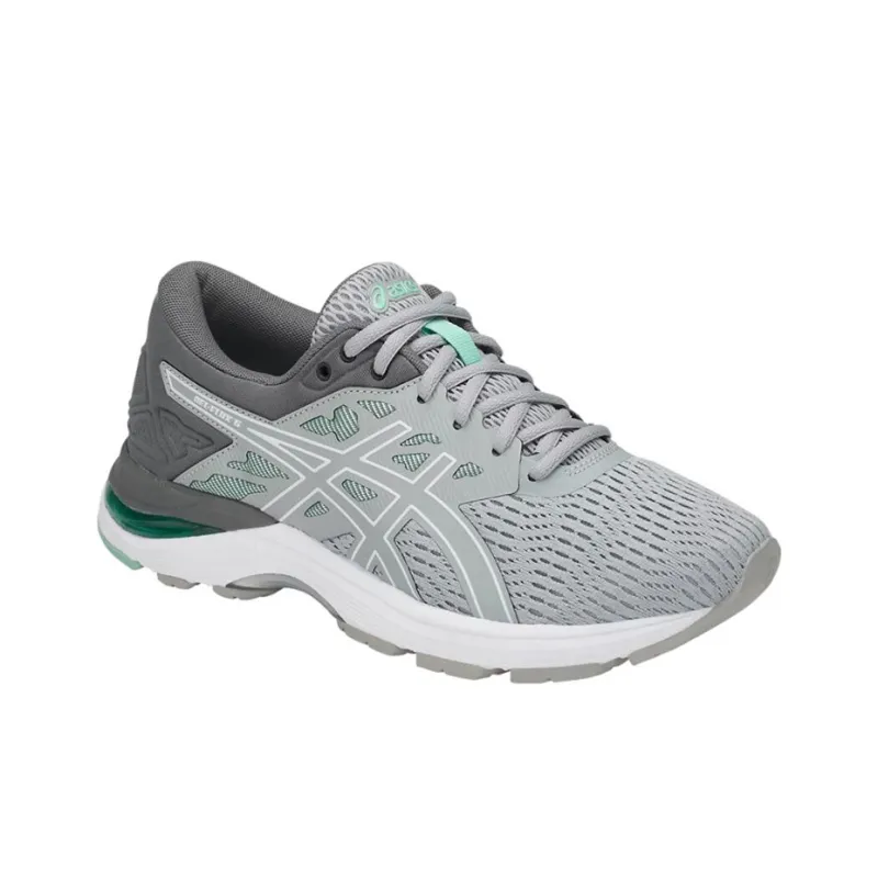 Asics Gel-Flux 5 Slip-Resistant Low-Top Running Shoes Women's Gray White Green-2